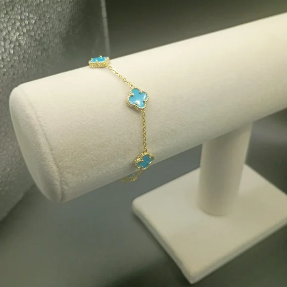 Chic Gold and Blue Charm Bracelet - Picture 3 of 3